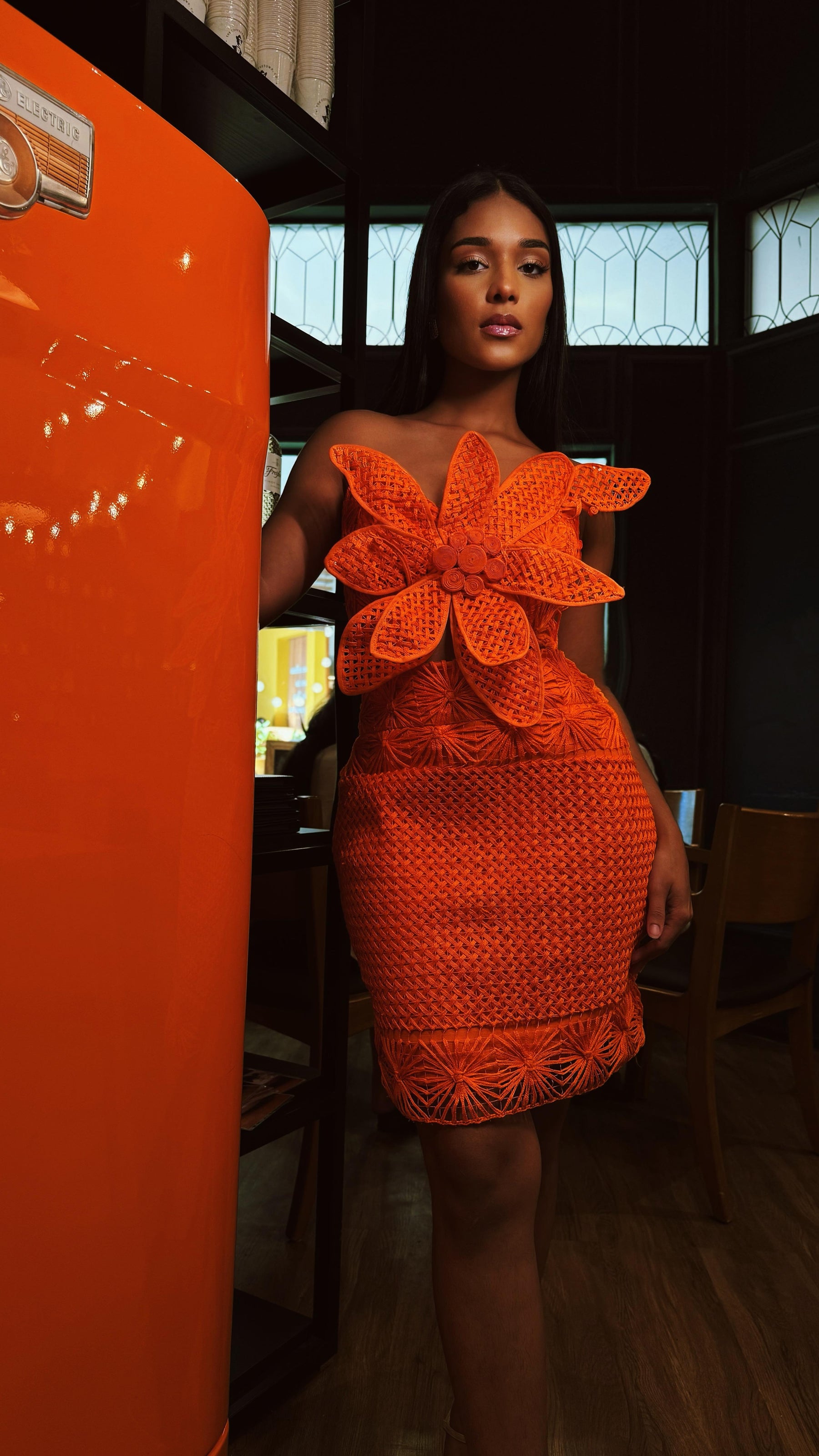Vestido Flor em Relevo