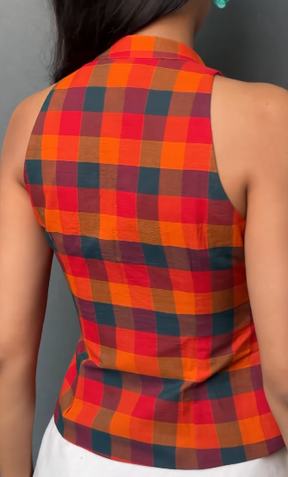 Blusa Halter Xadrez - Compre 1 Leve 2