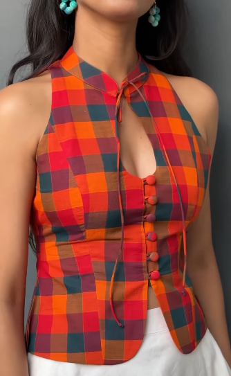 Blusa Halter Xadrez - Compre 1 Leve 2