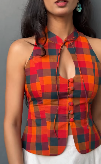 Blusa Halter Xadrez - Compre 1 Leve 2