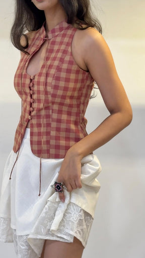 Blusa Halter Xadrez - Compre 1 Leve 2